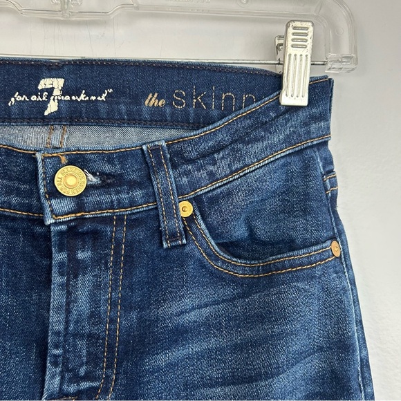 7 for All Mankind Skinny Blue Ankle Denim Jeans Size 25 - Picture 4 of 9